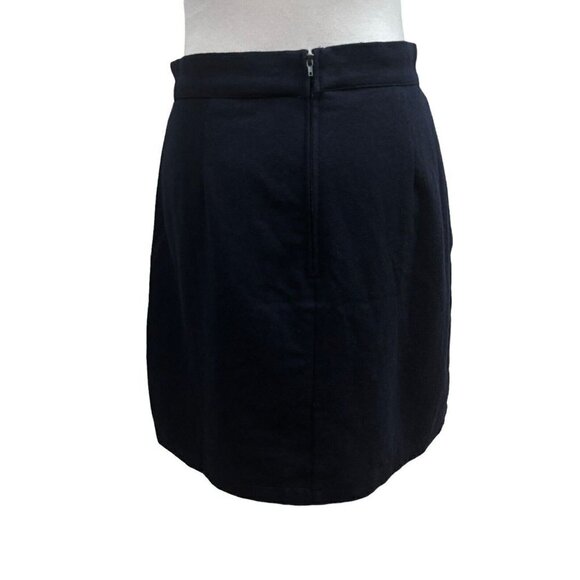 ModCloth Women's Size 8 Mini Pencil Skirt Navy Blue Front Pocket Wool Blend - Picture 4 of 5